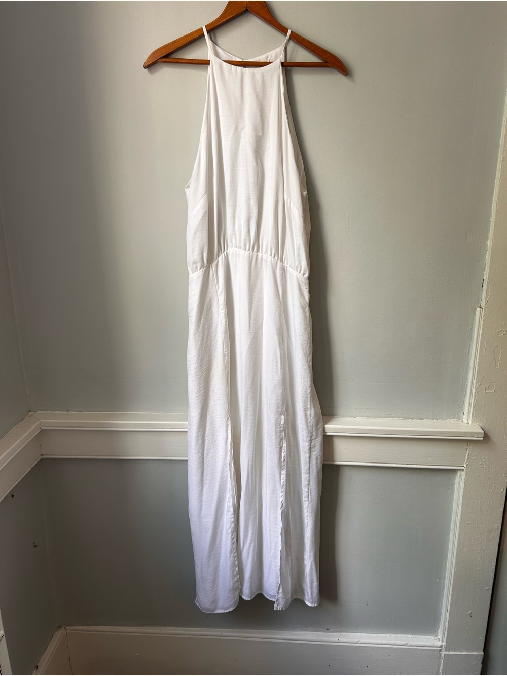 Revolve d.RA Los Angeles Cotton Halterneck Maxi Dress Medium Sassafras *see Desc